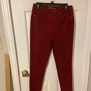 DG2 by Diane Gilman Women’s Burgundy Skinny Jeans